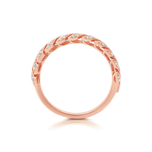 Diamond Folha Half Band Ring
