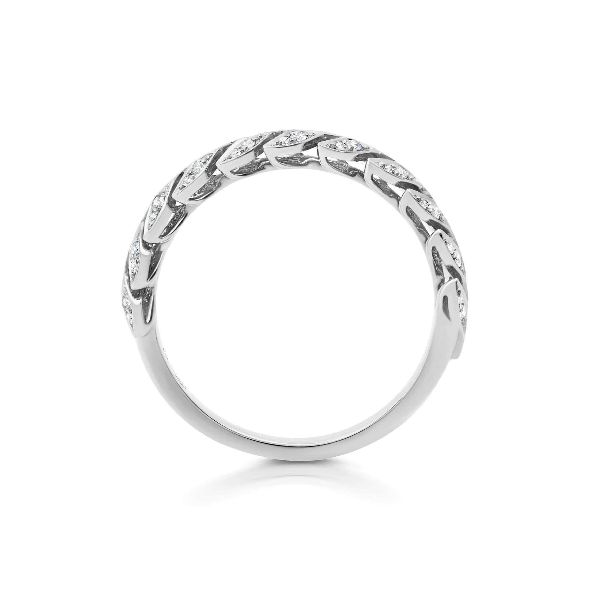 Diamond Folha Half Band Ring