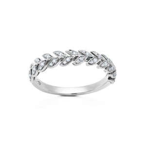 Diamond Folha Half Band Ring