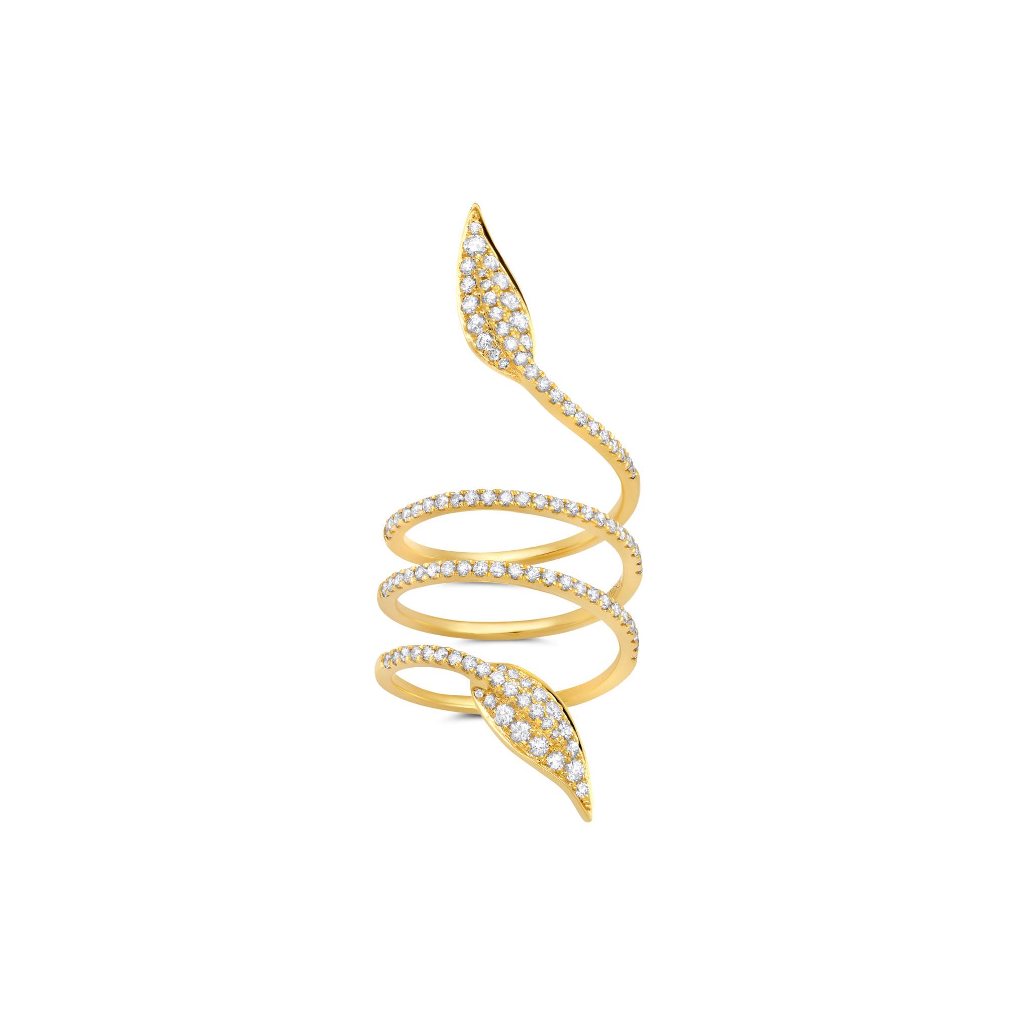 Diamond Folha Coil Ring