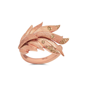 Champagne Diamond Folha Ring