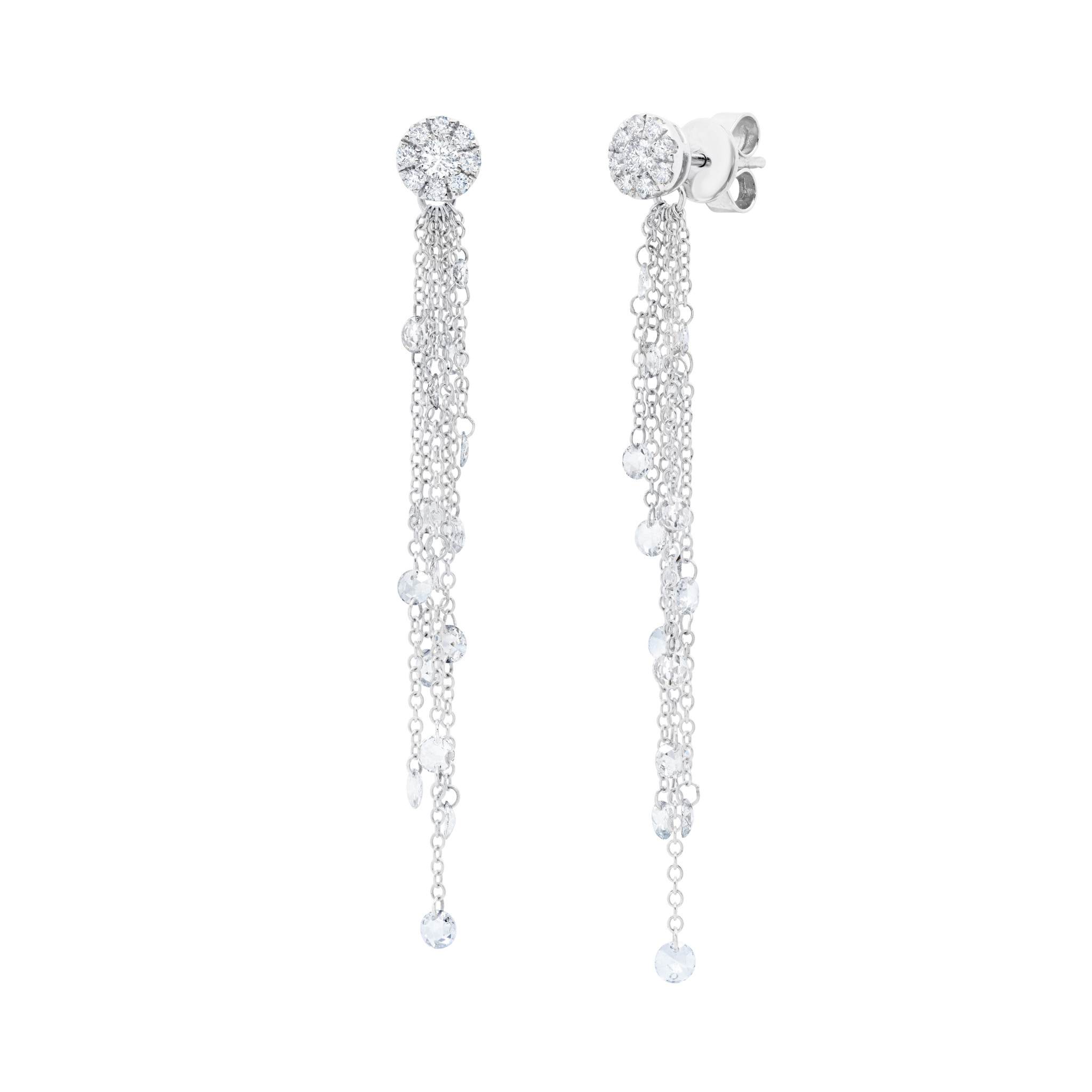 Graziela Gems - Large Floating Diamond Earrings - White Gold