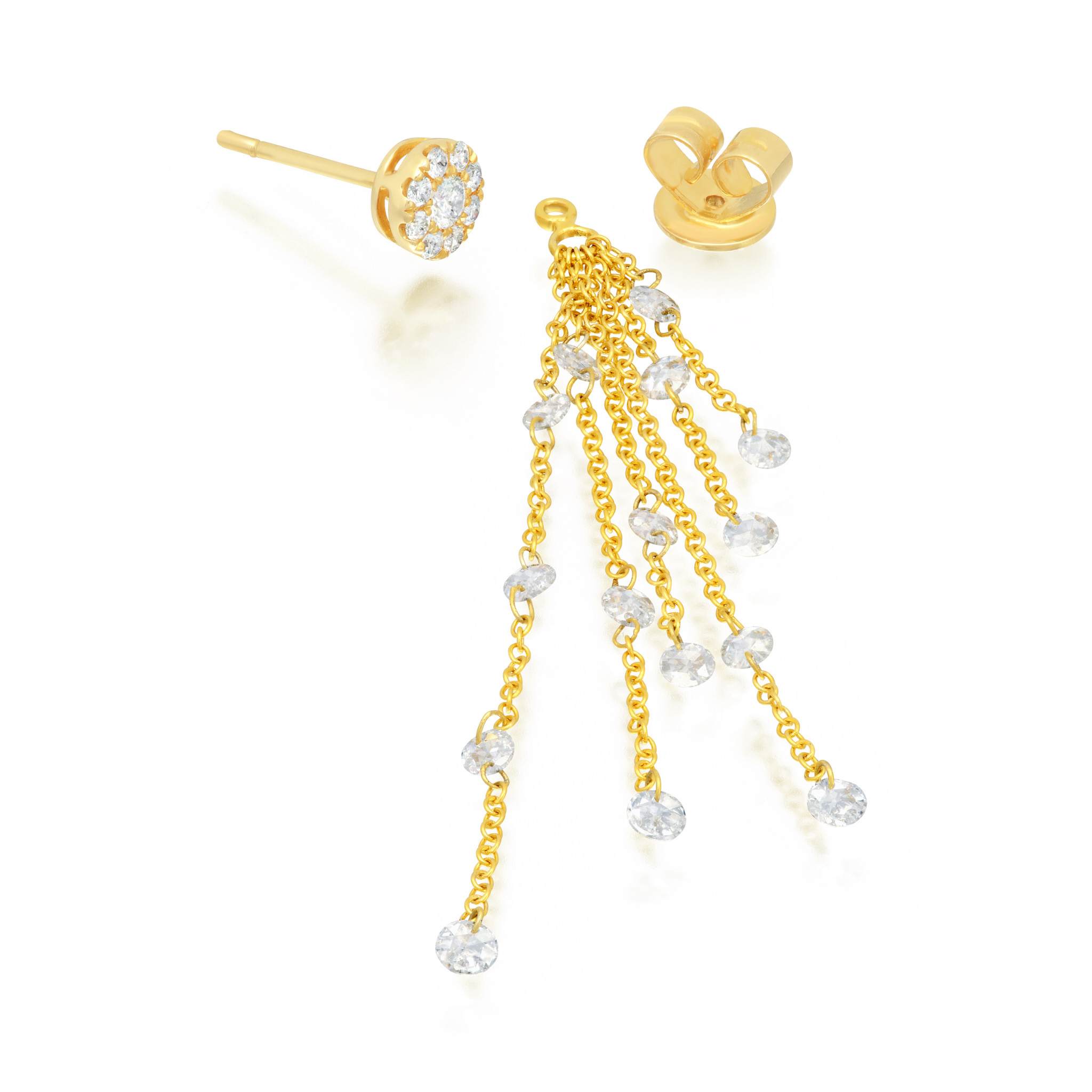 Graziela Gems - Large Floating Diamond Earrings - 