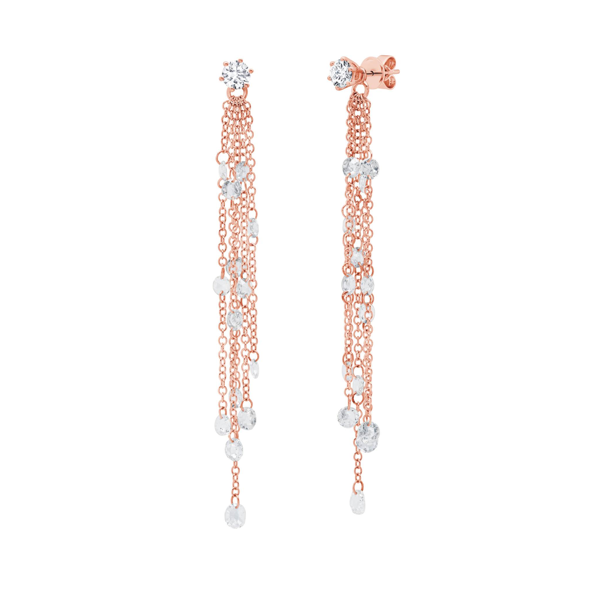Graziela Gems - Floating Diamond Earrings - Rose