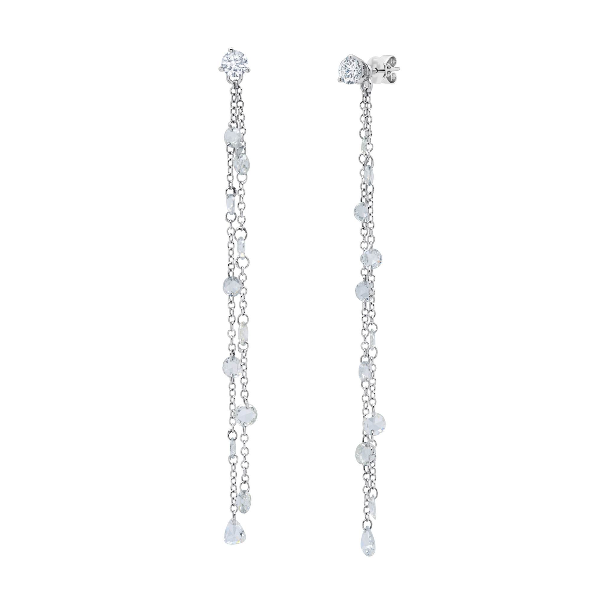 Graziela Gems - Diamond Floating Diamond Earrings - White Gold