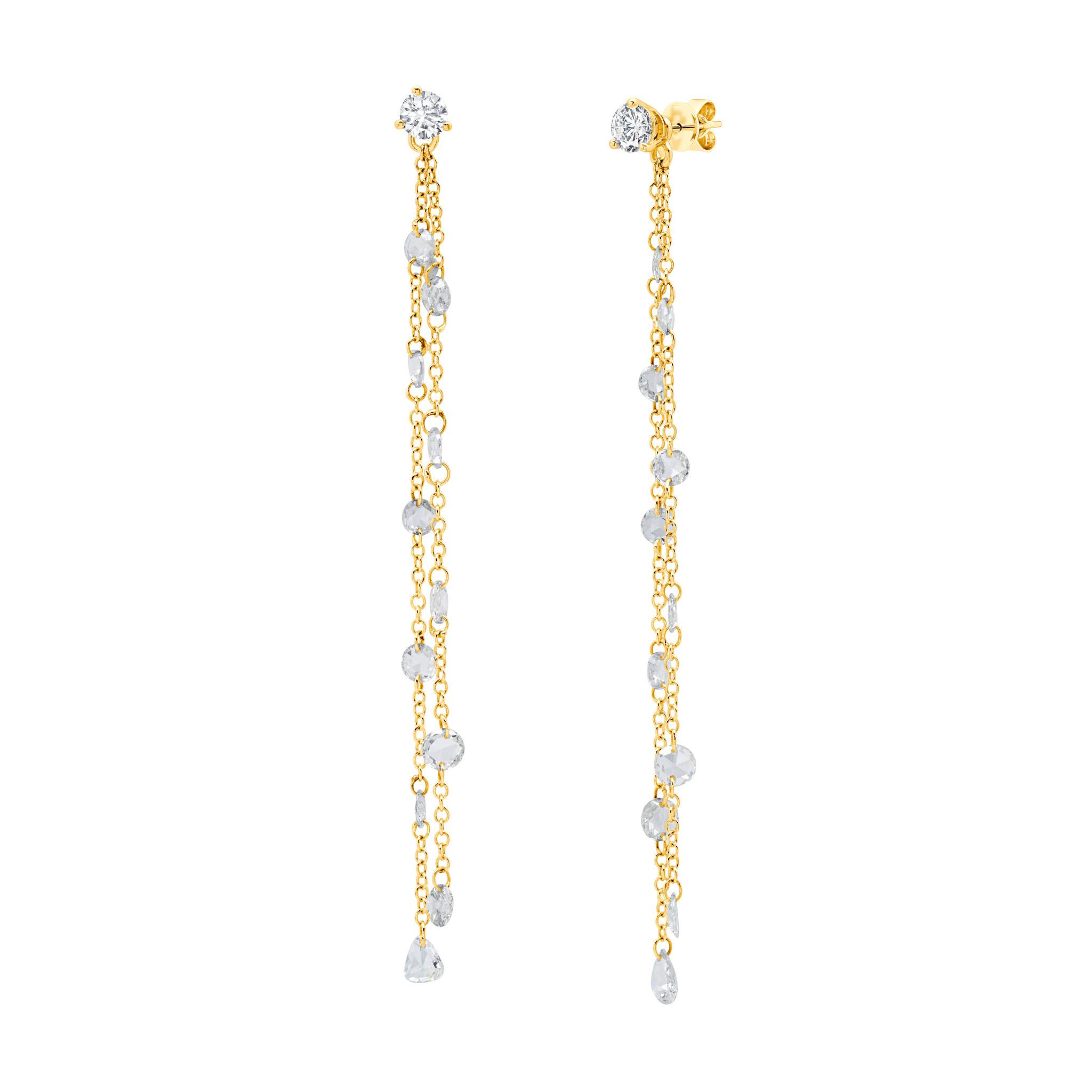 Graziela Gems - Diamond Floating Diamond Earrings - Yellow Gold