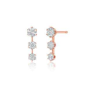 Floating Diamond Triple Earrings