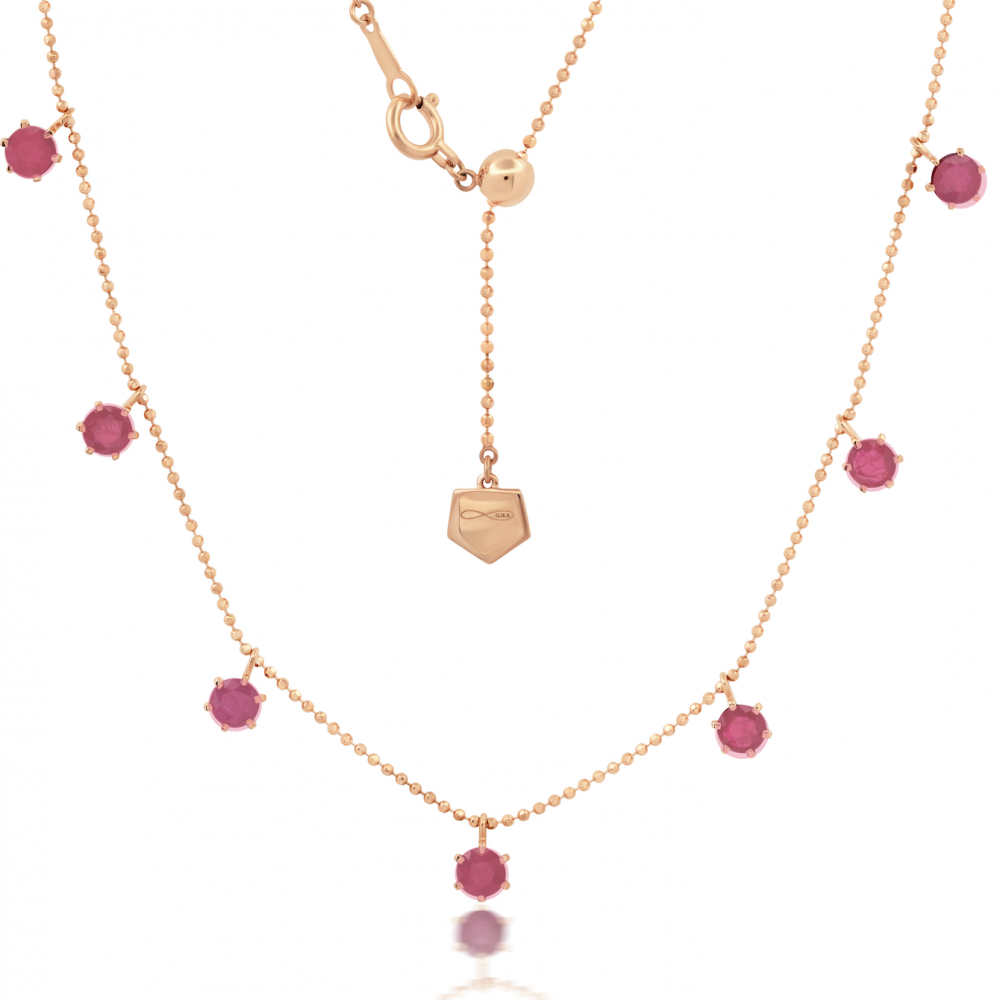 2ct Pink Sapphire Floating Necklace