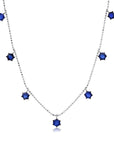 Graziela Gems - Necklace - 2ct Blue Sapphire Floating Diamond Necklace - 