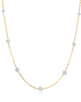 Graziela Gems - Necklace - 1/2 Ct Floating Diamond Station Necklace - Yellow Gold