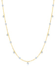 Graziela Gems - Necklace - 1 Ct Floating Diamond Drop & Station Necklace - Yellow Gold