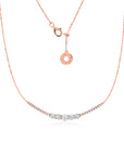 5 Diamond Curved Bar Necklace