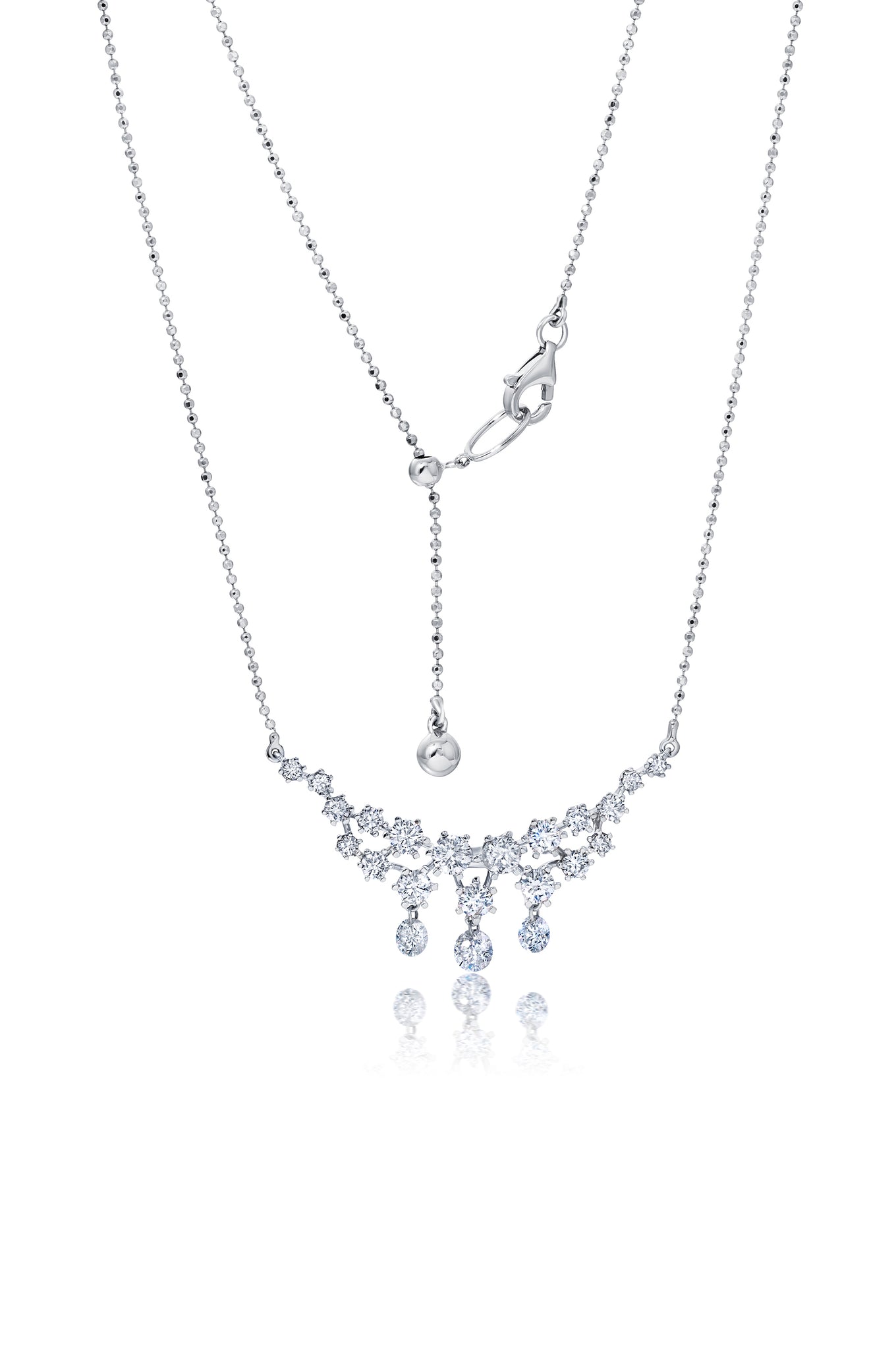 Floating Diamond Bib Necklace