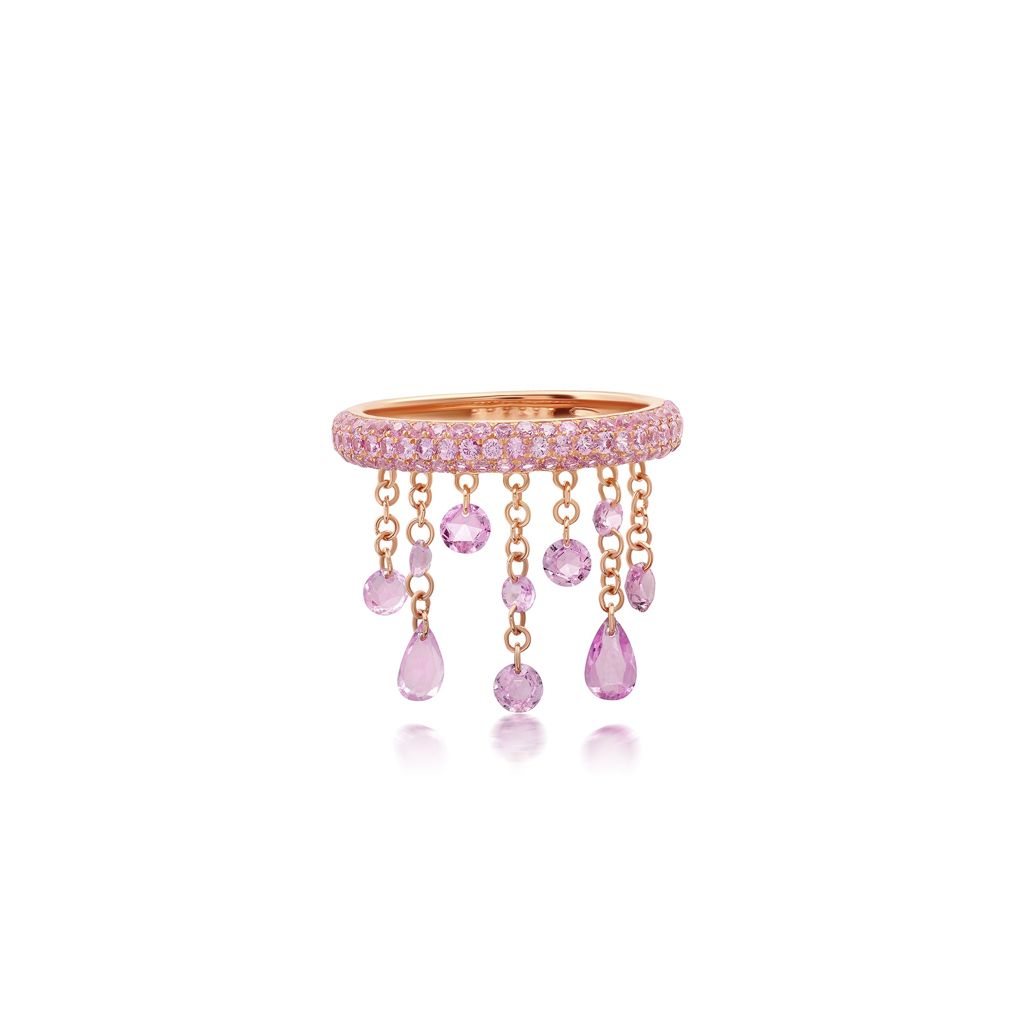 Pink Sapphire Floating Ring