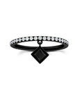 Black Diamond Charm Full Band Ring