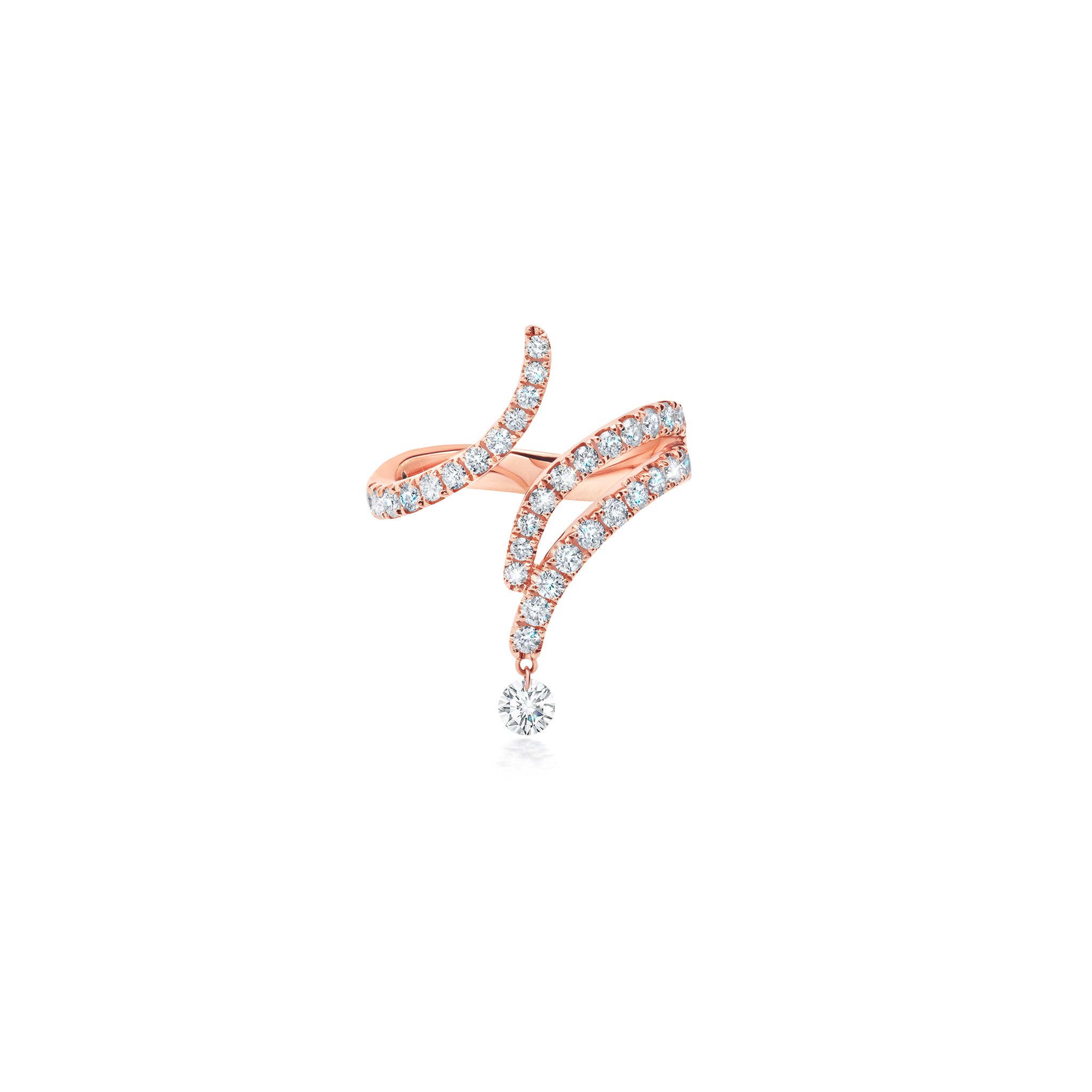 Floating Diamond Curve Ring