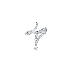 Floating Diamond Curve Ring