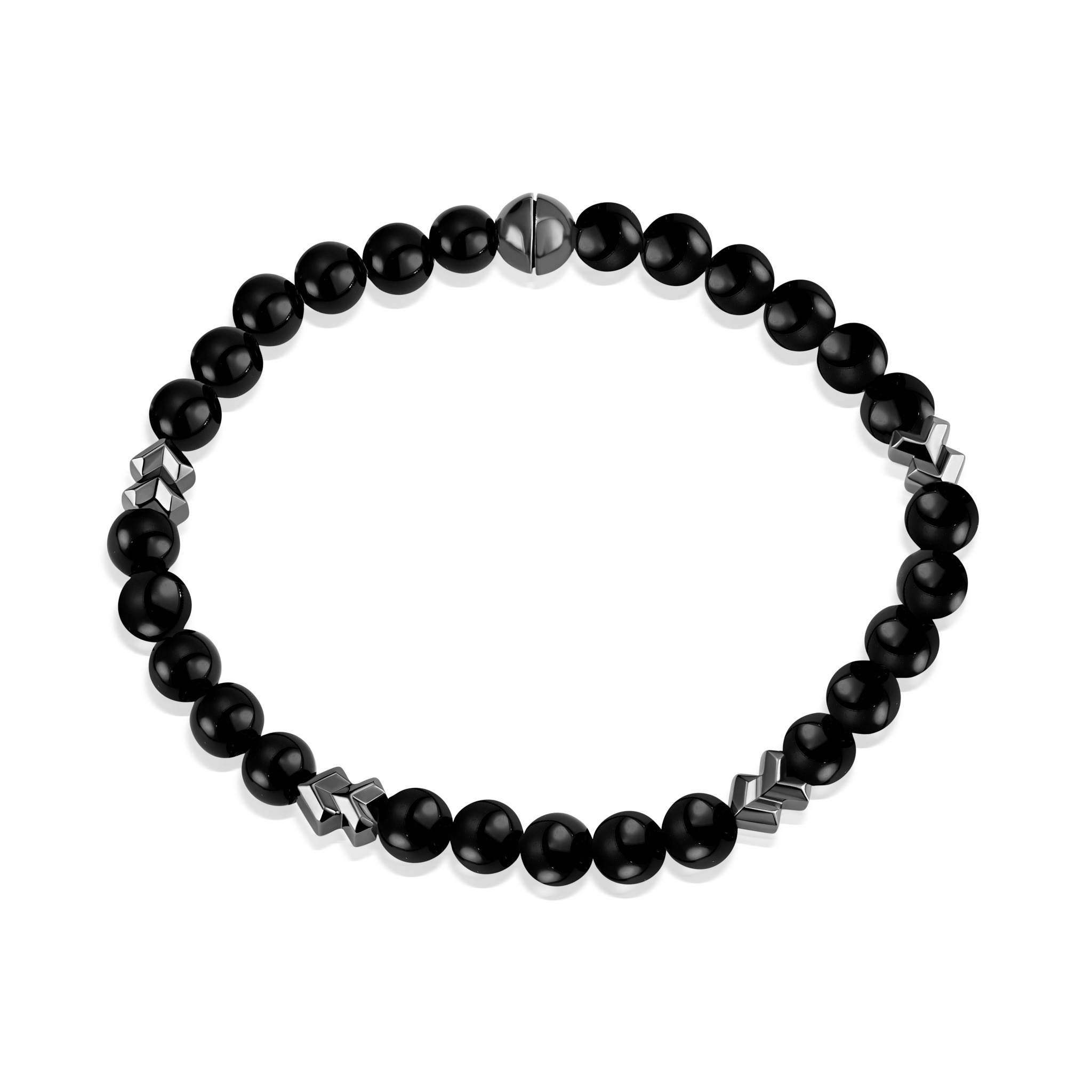 Black Onyx with Chevron Bracelet