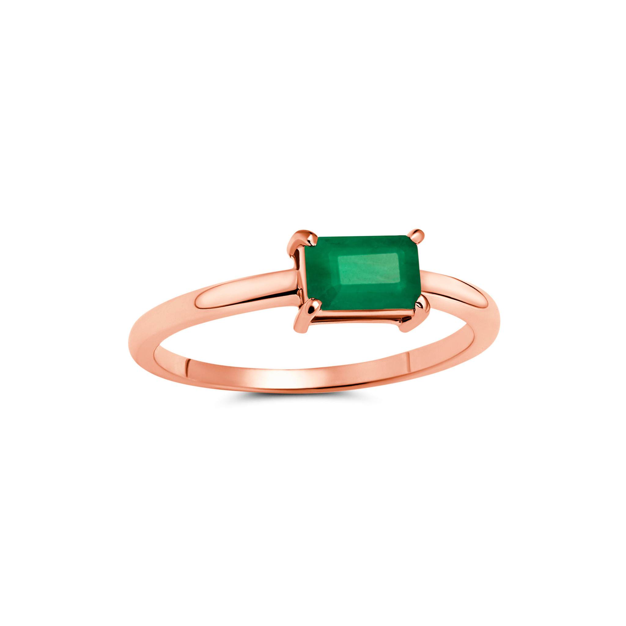 1ct Emerald Cut Gemstone Ring