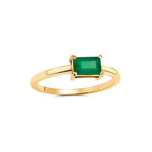 Emerald East West Ring