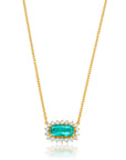 Graziela Gems - Necklace - Graziela Tourmaline & Diamond Halo Necklace - 