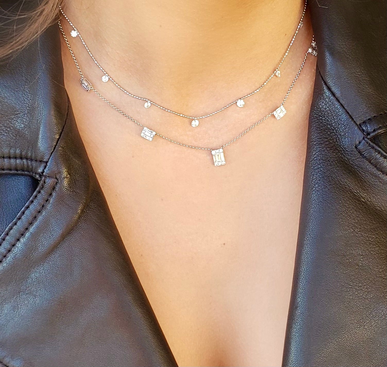 Small Floating Diamond Necklace