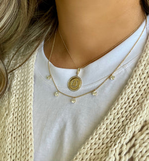 Cat Outline Circle Pendant