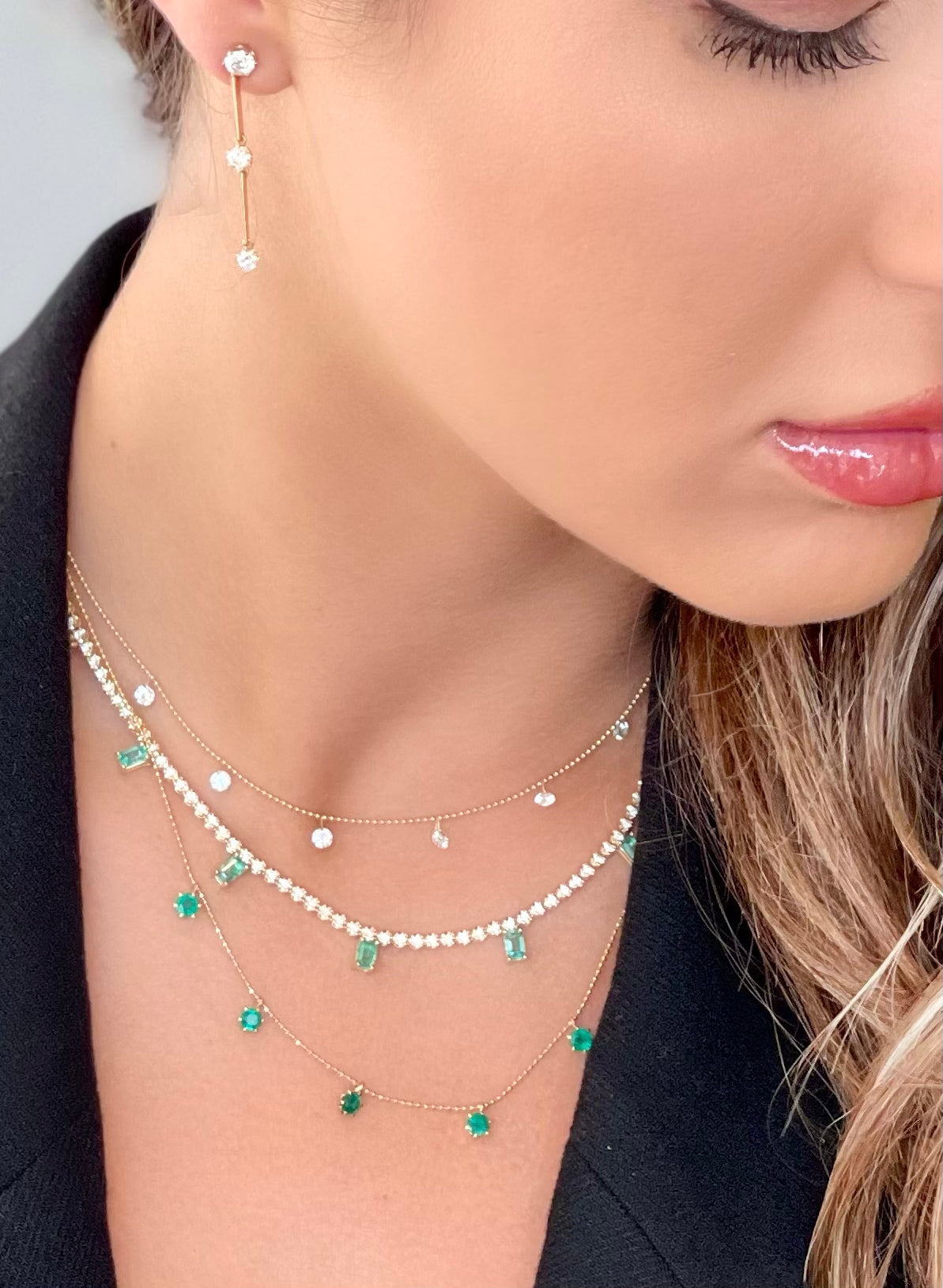 2ct Emerald Floating Necklace