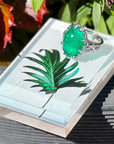 Emerald Cabochon & Diamond RIng