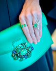 Open Pear Emerald & Diamond Ring