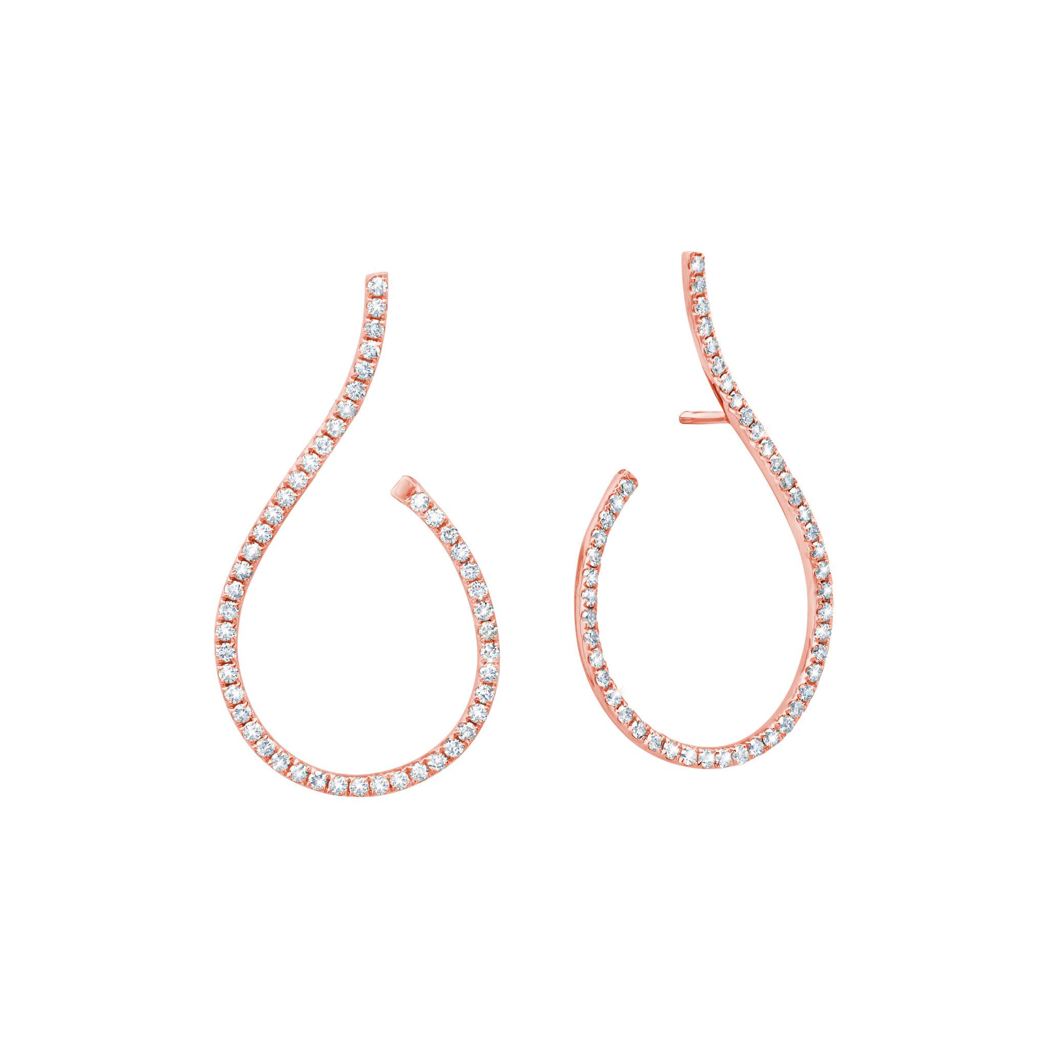 Graziela Gems - Diamond Mega Swirl Earrings - Rose Gold