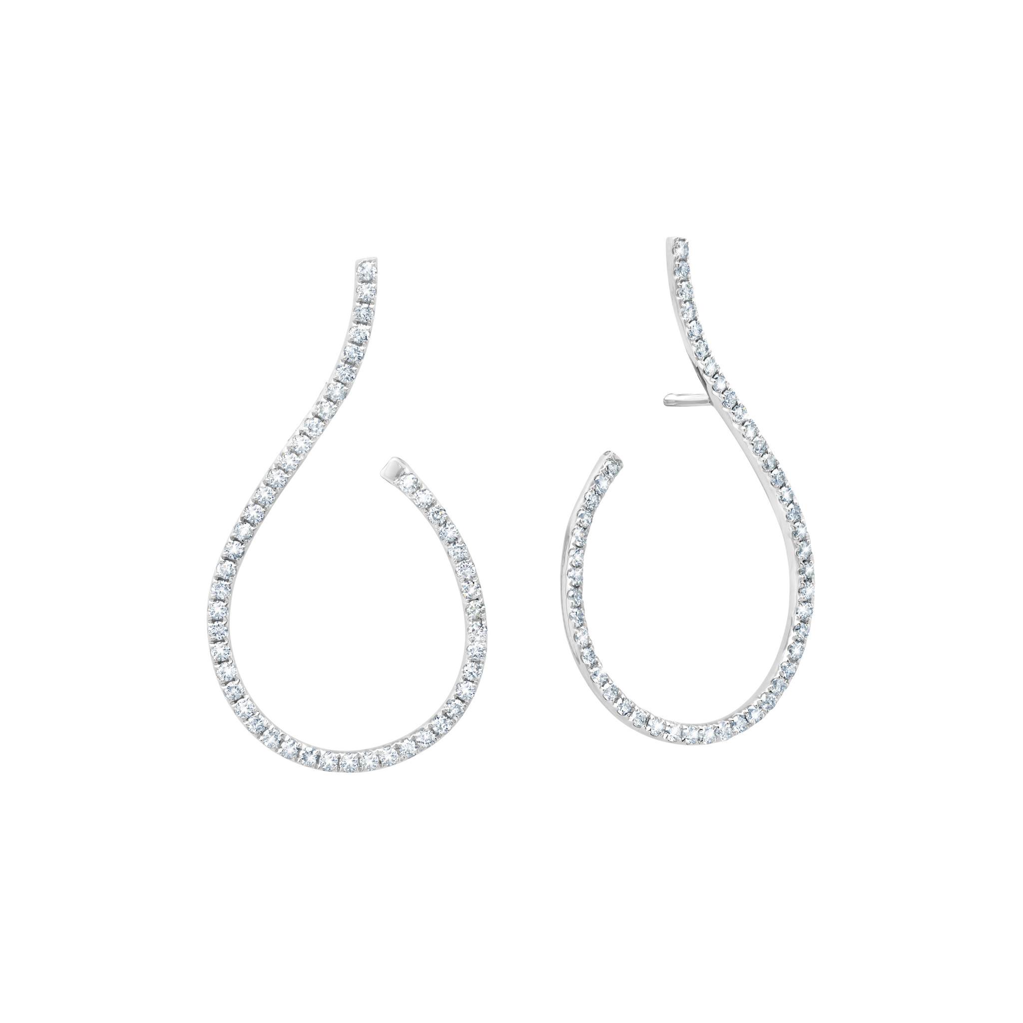 Graziela Gems - Diamond Mega Swirl Earrings - White Gold