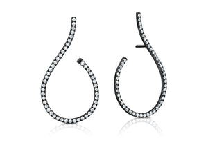 Graziela Gems - Diamond Mega Swirl Earrings - Black Gold