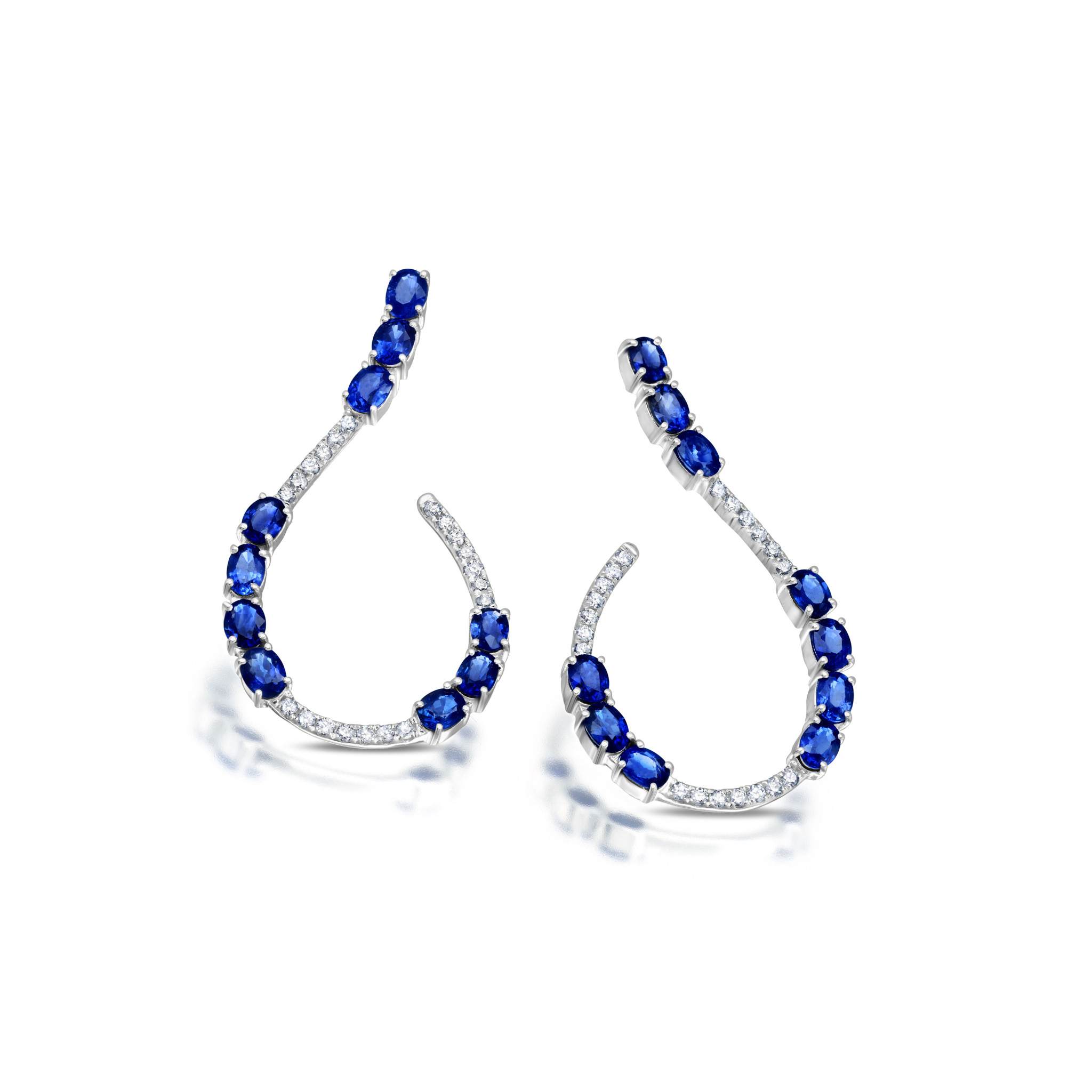 Graziela Gems - Sapphire Mega Swirl Earrings - 