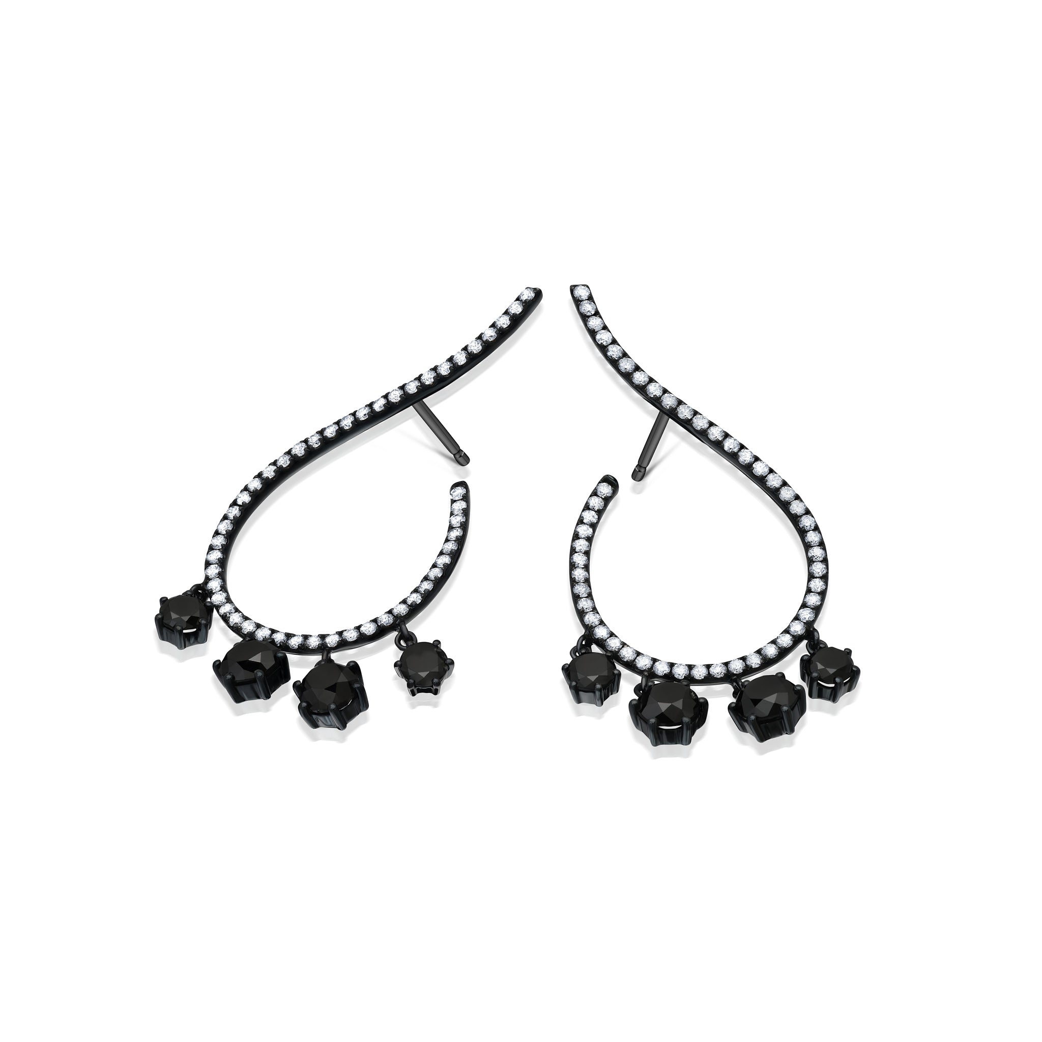 Black Diamond Mega Swirl Earrings