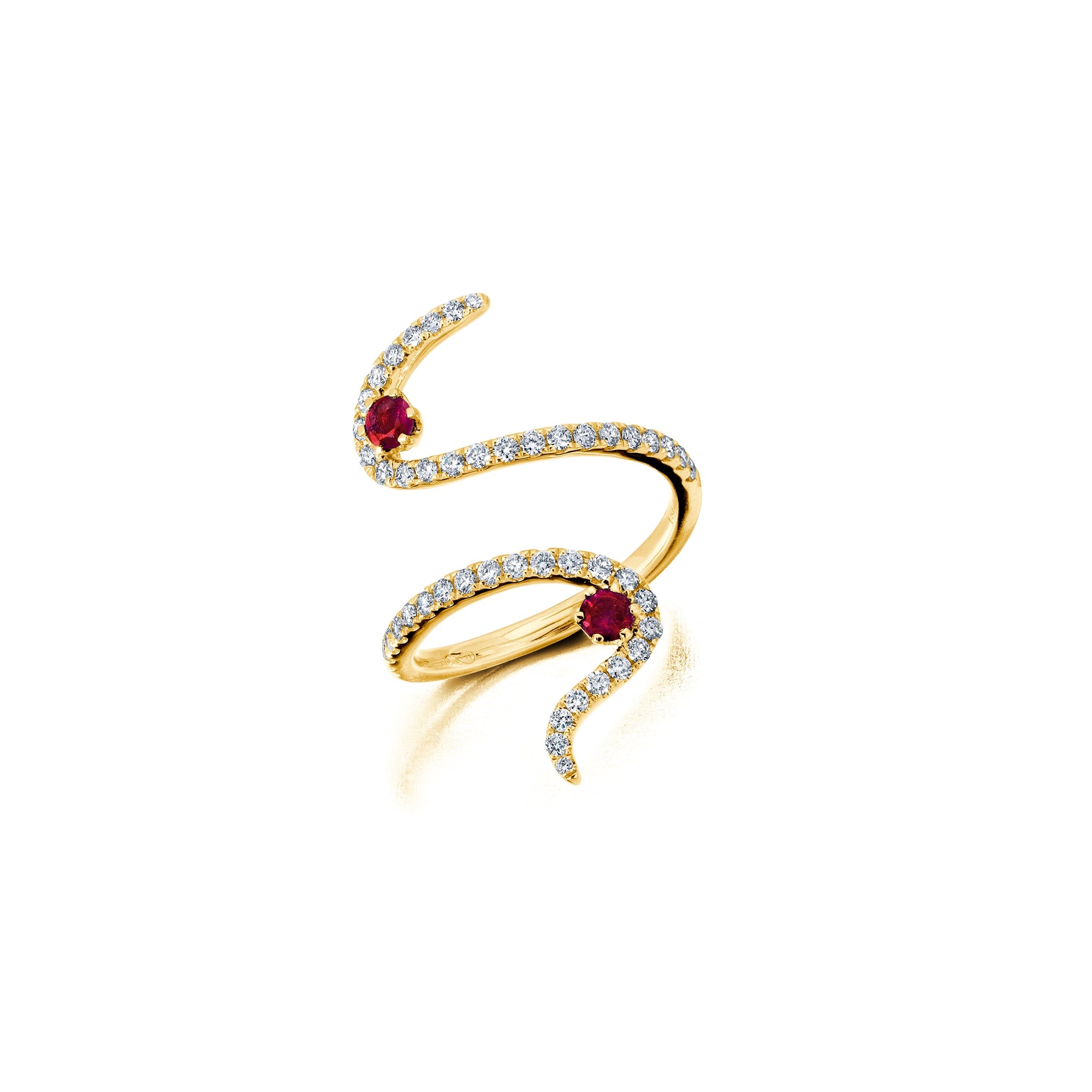 Ruby & Diamond Swirl Ring