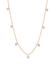 Graziela Gems - Necklace - Small Floating Diamond Necklace - Rose