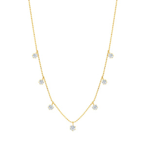 Graziela Gems - Necklace - Medium Floating Diamond Necklace - Yellow Gold