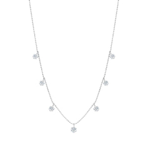 Graziela Gems - Necklace - Medium Floating Diamond Necklace - White Gold