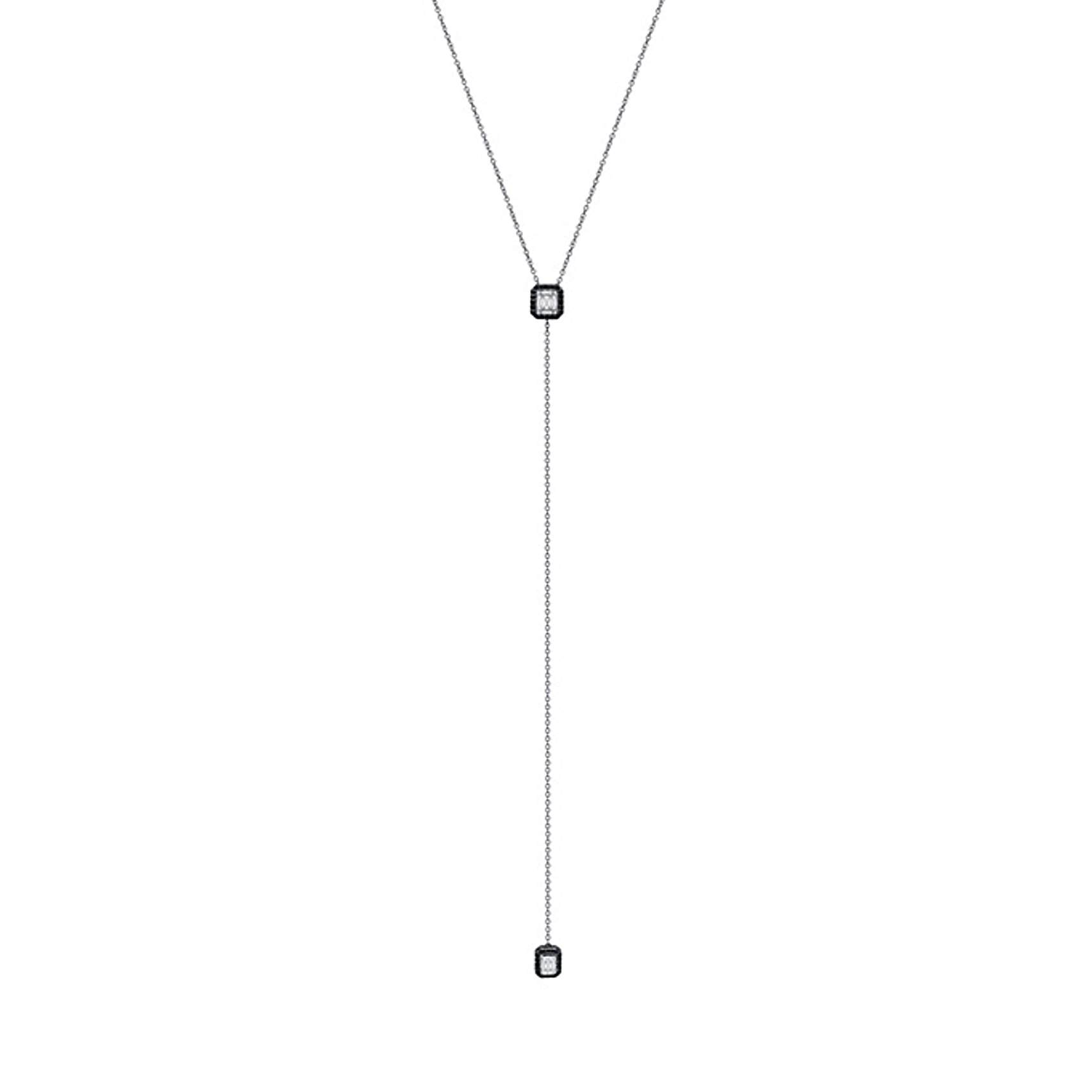 Graziela Gems - Necklace - Black and White Diamond Ascension Illusion Y-Necklace - 
