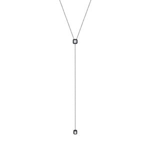 Graziela Gems - Necklace - Black and White Diamond Ascension Illusion Y-Necklace - 