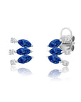 Graziela Gems - Sapphire & Diamond Navete Earrings - 