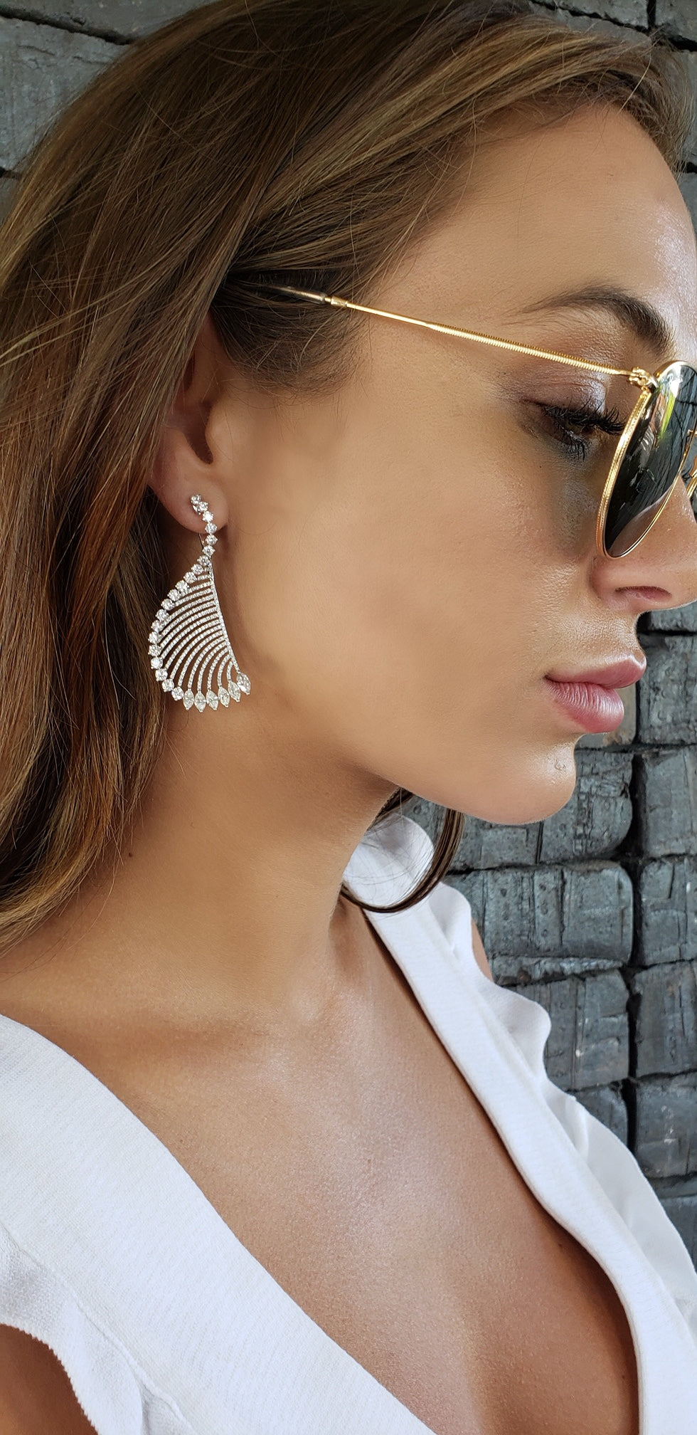 Navete Diamond & Gold Earrings