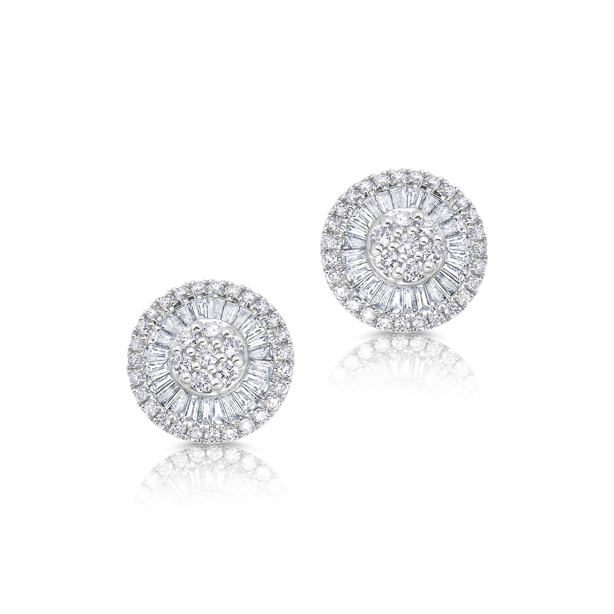 Graziela Gems - Medium Pizza Earrings - White Gold