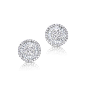 Graziela Gems - Medium Pizza Earrings - White Gold
