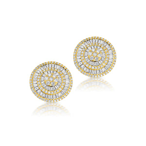 Graziela Gems - Diamond Large Pizza Earrings - Yellow Gold