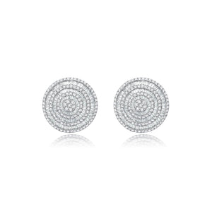 Graziela Gems - Diamond Extra Large Pizza Earrings - White Gold