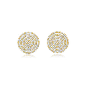 Graziela Gems - Diamond Extra Large Pizza Earrings - Yellow Gold