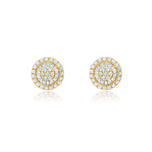 Graziela Gems - Diamond Tiny Pizza Earrings - Yellow Gold