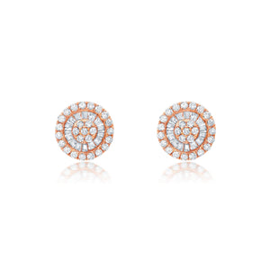 Graziela Gems - Diamond Tiny Pizza Earrings - Rose Gold